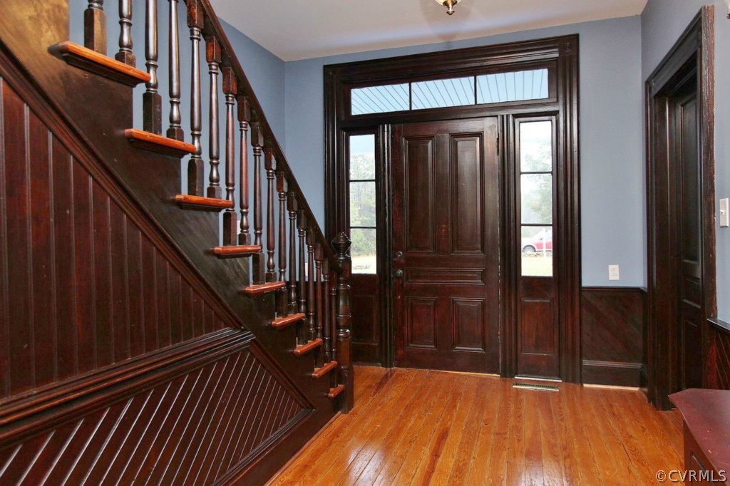 3005 Plank Road Kenbridge, VA 23944 - Photo 12 of 24 a view of front door with wooden floor and stairs