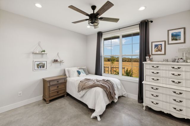 a view of a big house with a yard and plants