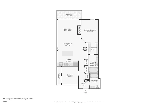 $335,000 | 1524 South Sangamon Street, Unit 612S, Chicago, IL 60608