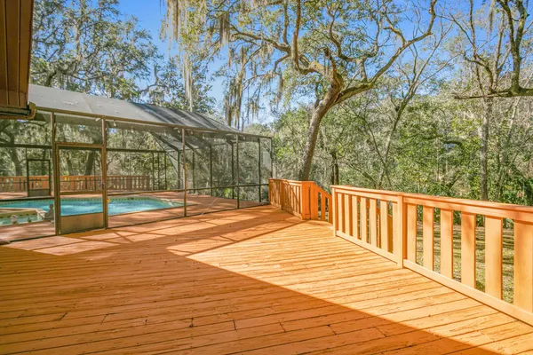 a view of outdoor space with wooden deck