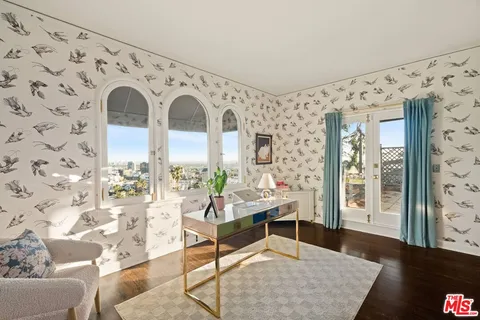 a view of a city with tall buildings