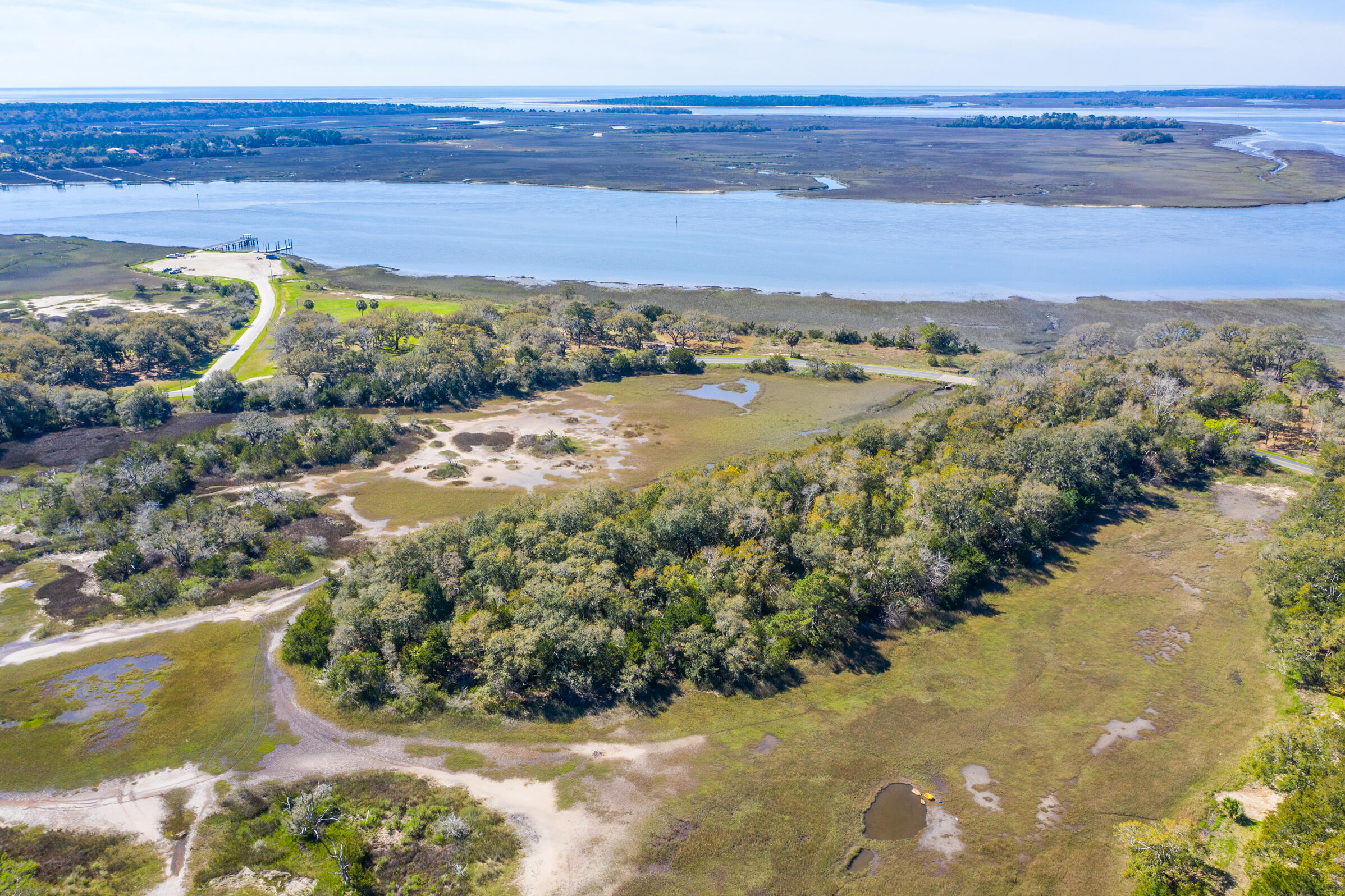 2688 Cherry Point Road Wadmalaw Island, SC 29487 - Photo 1 of 6 Aerial Overlooking Bohicket 2