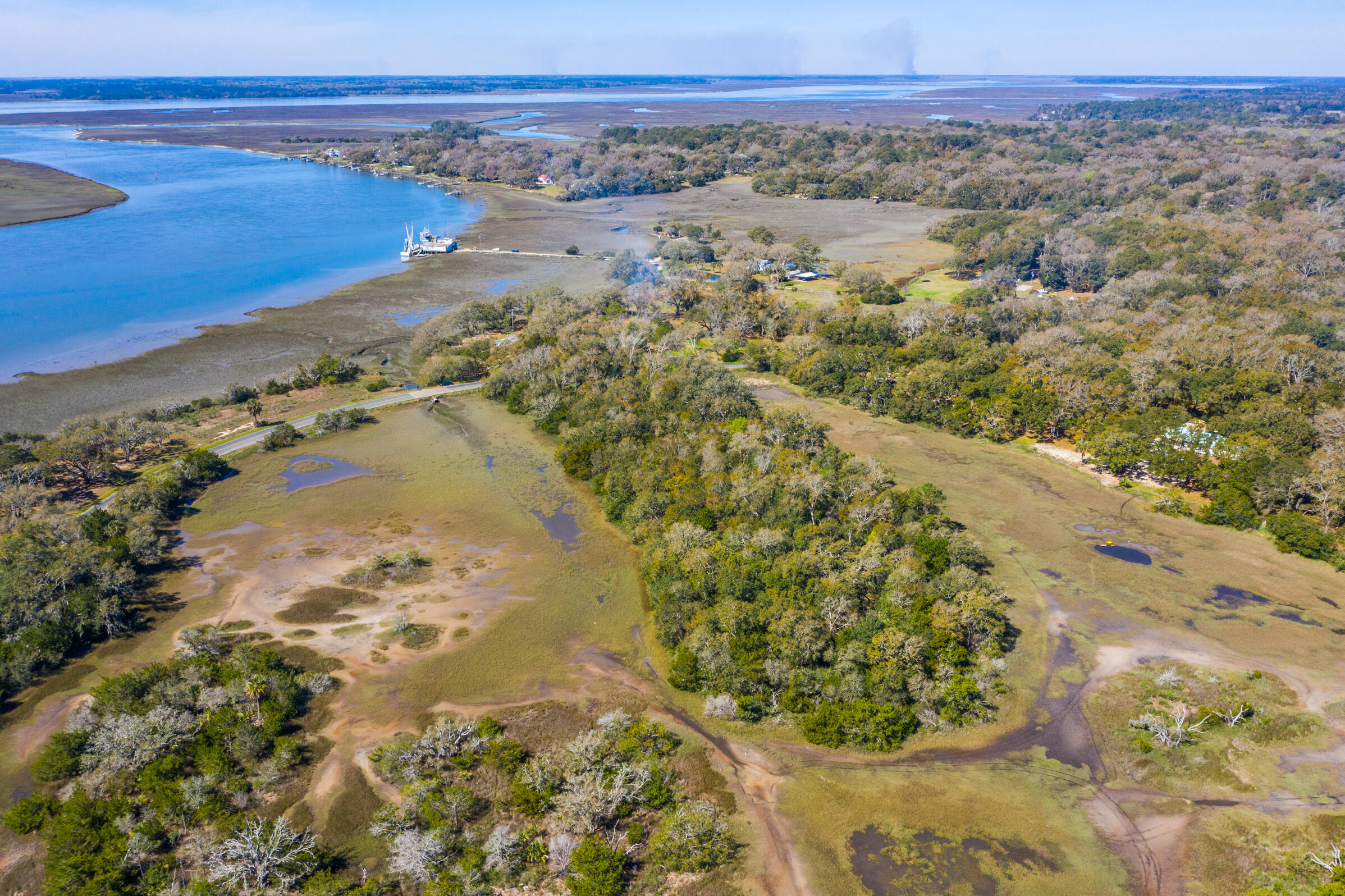 2688 Cherry Point Road Wadmalaw Island, SC 29487 - Photo 3 of 6 Aerial Overlooking Bohicket