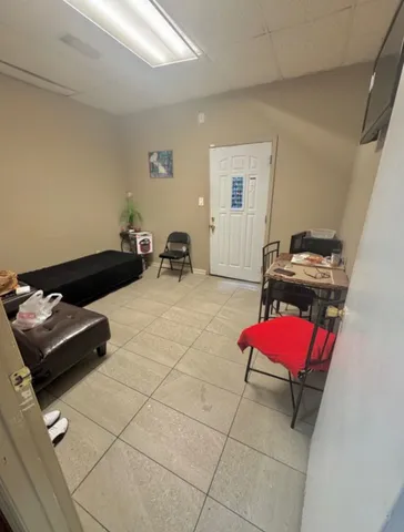 a living room with furniture