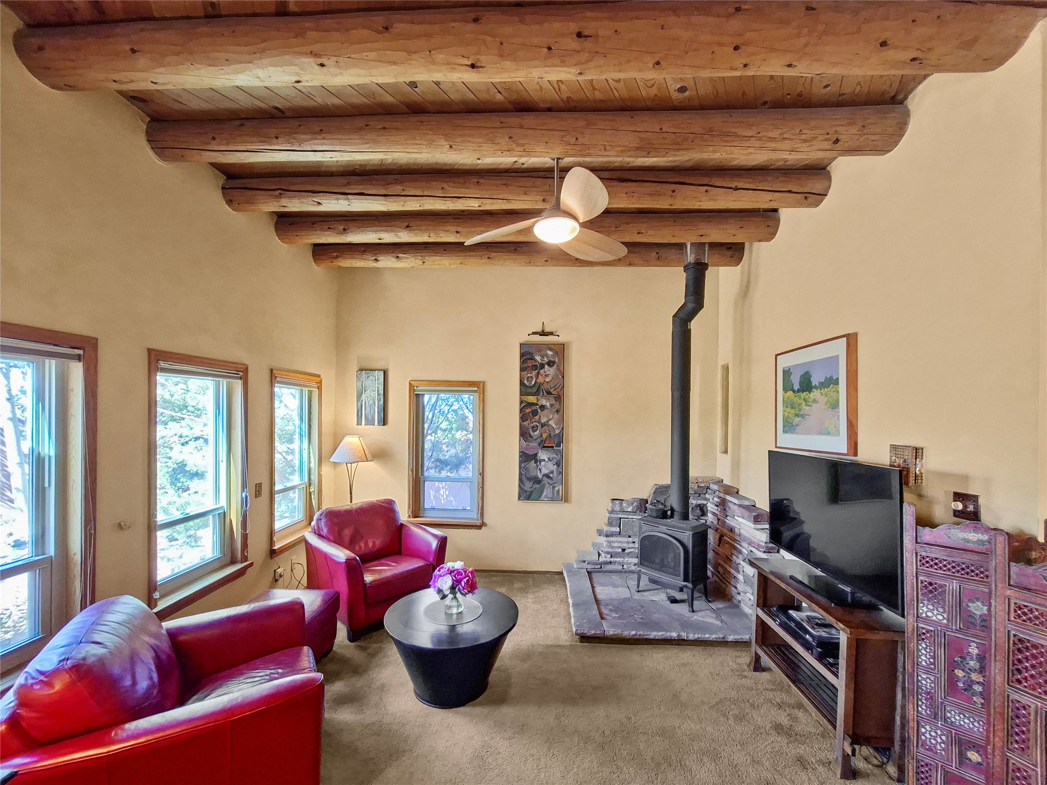 57 Verano Loop Santa Fe, NM 87508 - Photo 9 of 43 Living room has the only step n the house