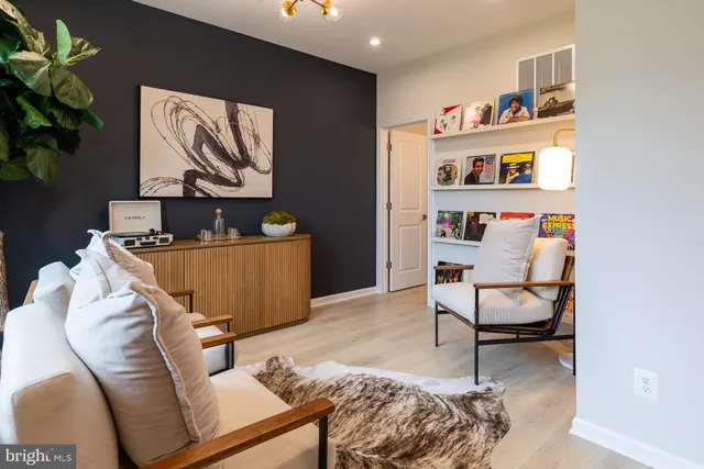 a living room with furniture and a couch