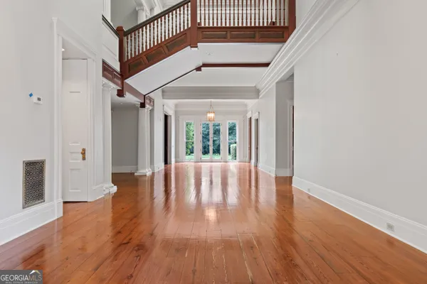 a view of small space with racks on the wall