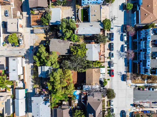 an aerial view of multiple house