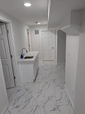 a room with washing machine