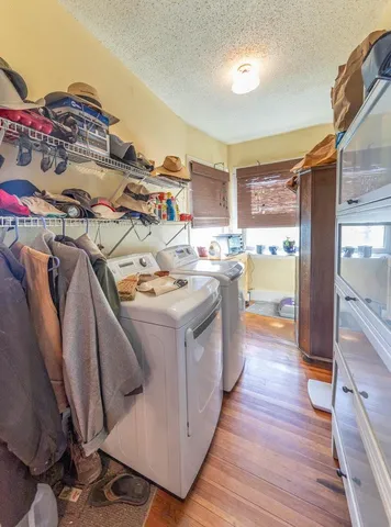 a utility room with washer and dryer