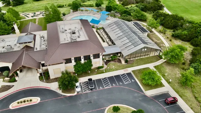 an aerial view of a house