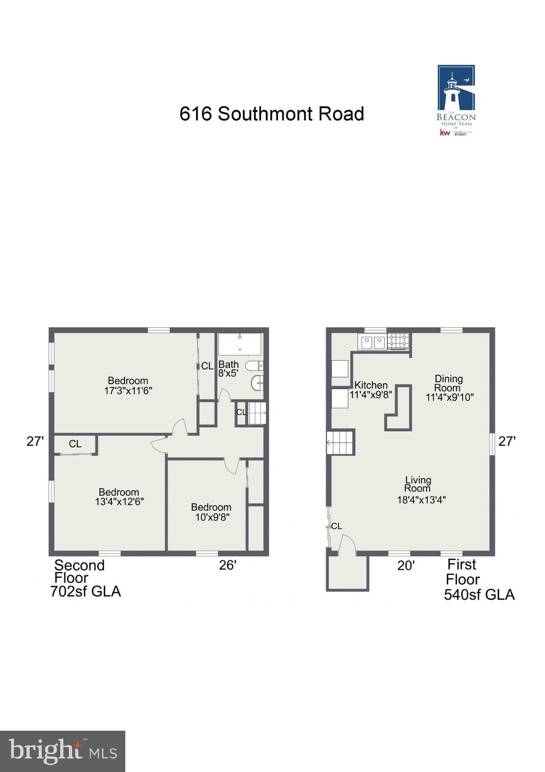 616 Southmont Road Catonsville, MD 21228 - Photo 41 of 42 Floor Plan - 1st & 2nd Floors