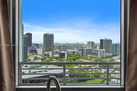 a view of a city from a balcony