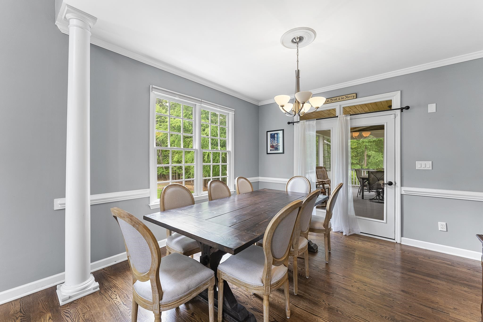 15 Otters Run Durham, NC 27712 - Photo 7 of 46 a view of a dining room with furniture window and wooden floor