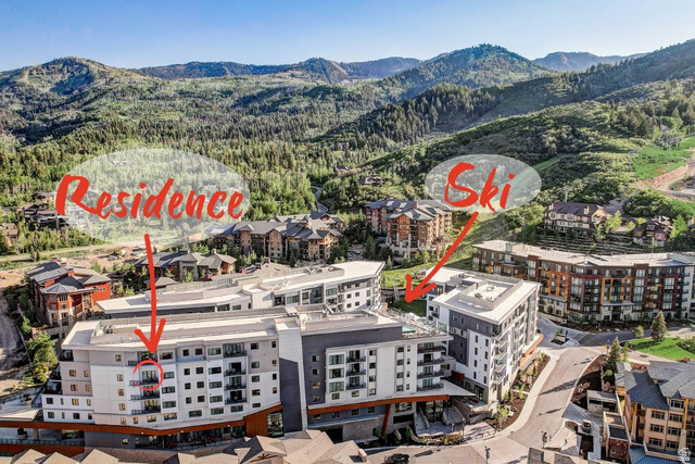 Drone / aerial view of a mountainous background