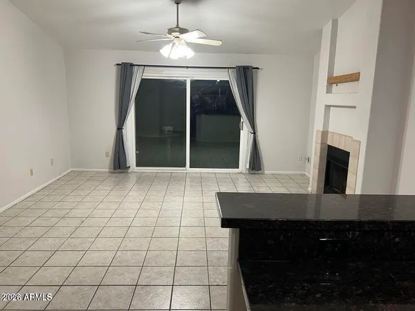 a view of a room with an empty space