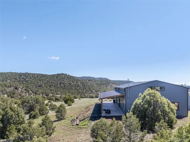 an aerial view of a house