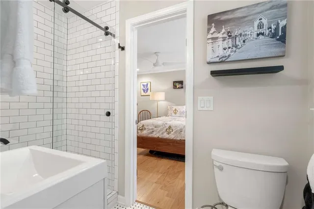 a en suite bathroom with a sink and a tub