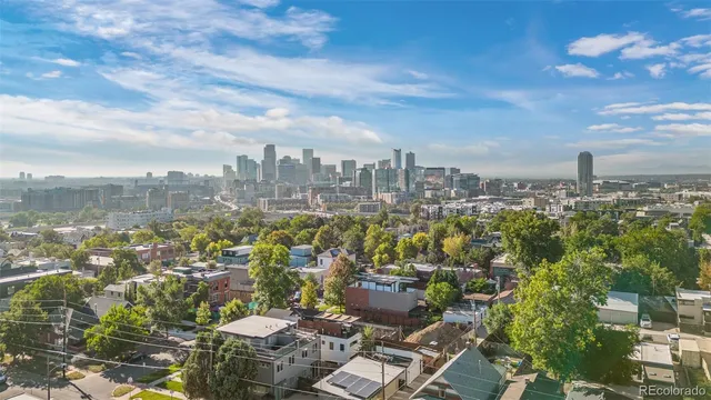 a view of a patio with furniture