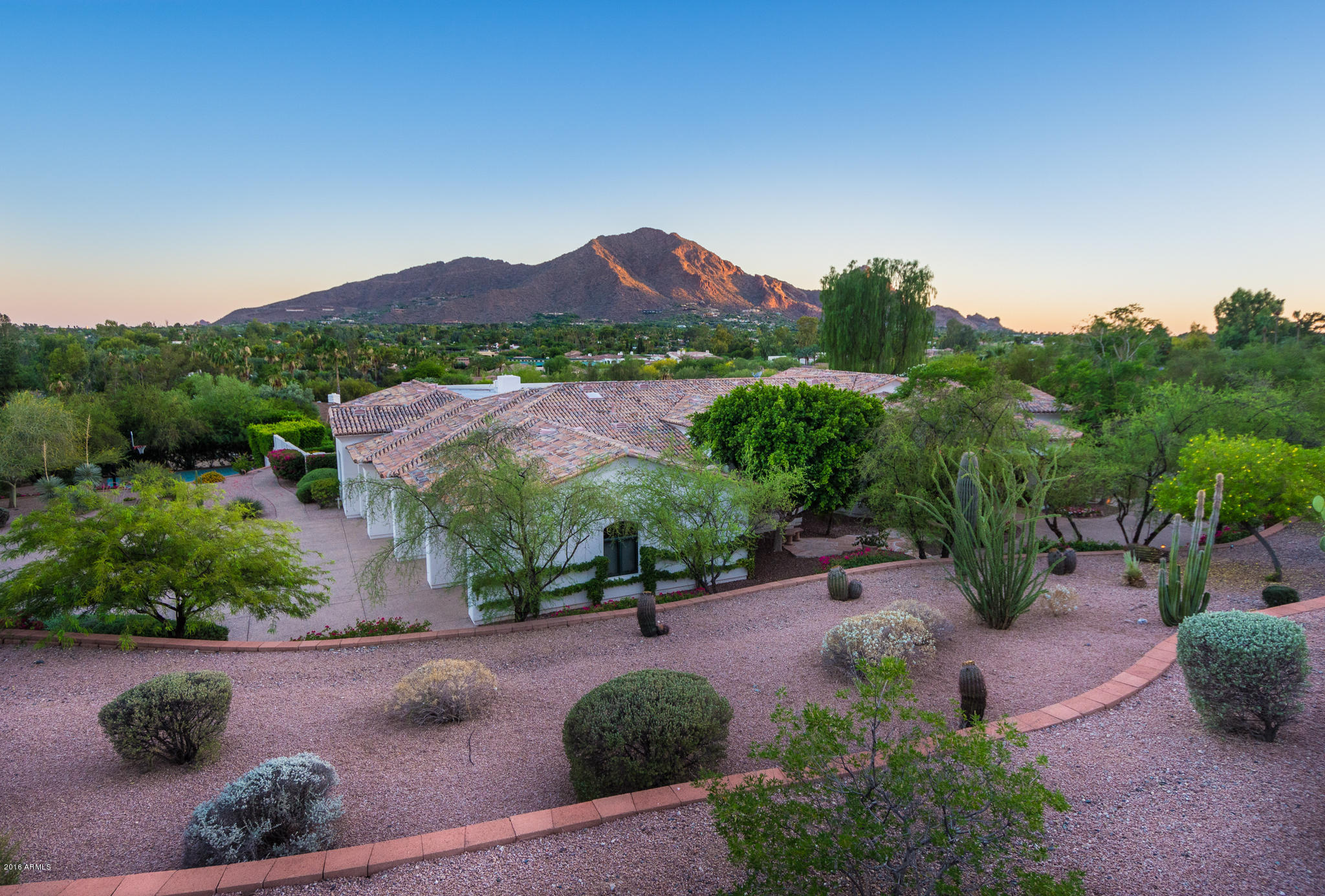 6744 North Invergordon Road Paradise Valley, AZ 85253 - Photo 2 of 59 Front Exterior Sunset