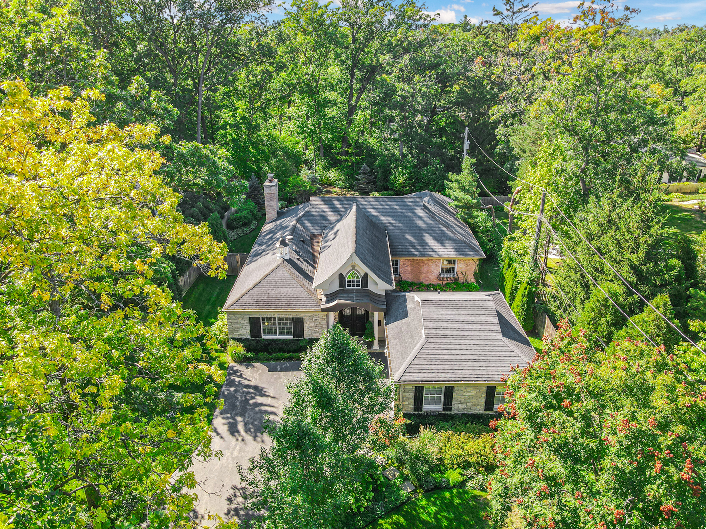104 Moffett Road Lake Bluff, IL 60044 - Photo 3 of 40 an aerial view of a house with a yard and balcony