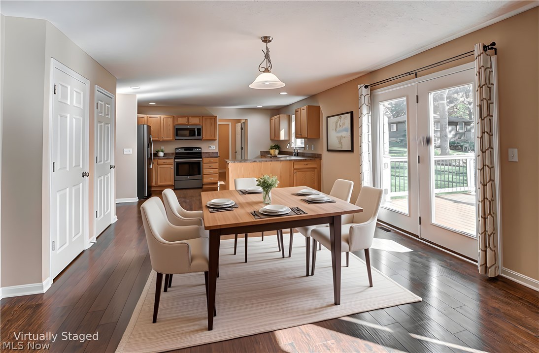 11768 Valley View Road Northfield, OH 44067 - Photo 13 of 45 Dining room featuring recessed lighting and dark wood-style floors