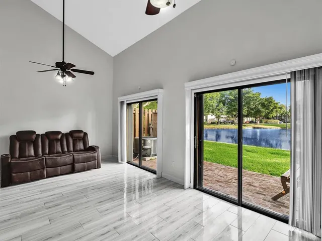a living room with furniture