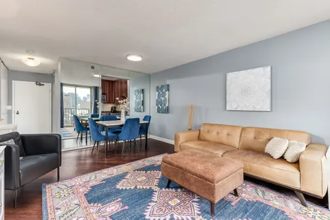 a living room with furniture and a couch