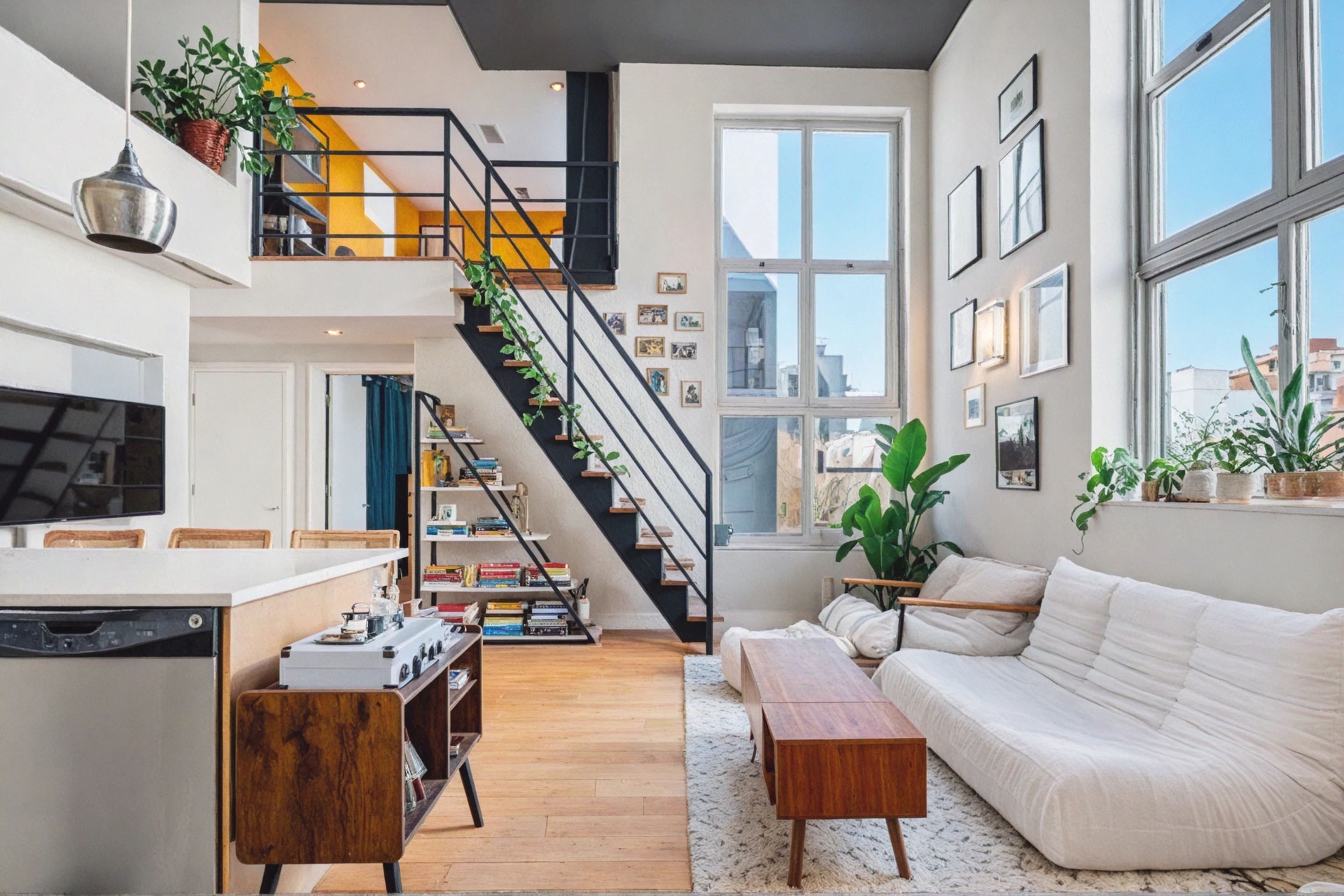 96 Woodpoint Road, Unit 3A Brooklyn, NY 11211 - Photo 1 of 12 a living room with furniture and a potted plant