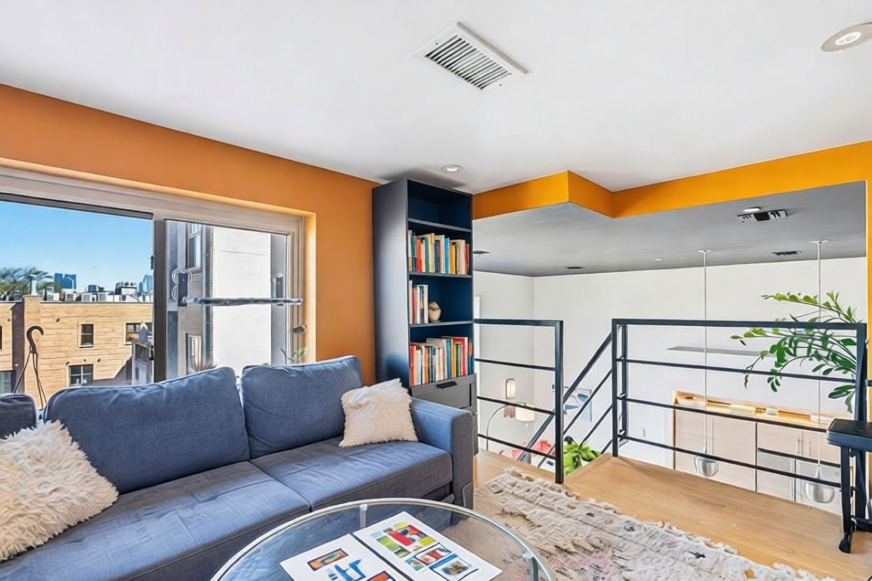 96 Woodpoint Road, Unit 3A Brooklyn, NY 11211 - Photo 9 of 12 a living room with furniture and a floor to ceiling window