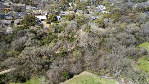 a view of a forest with a street