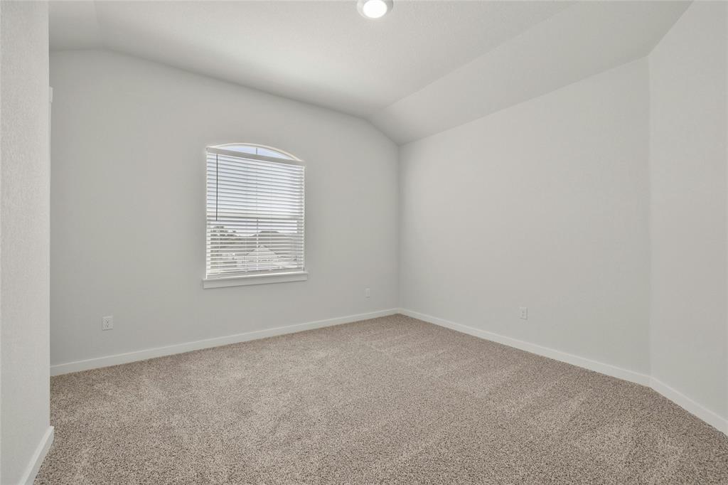 113 Shadow Oak Cove Georgetown, TX 78628 - Photo 30 of 40 A well-lit bedroom features vaulted ceilings and plush carpeting.