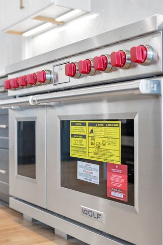 a view of entryway with a chandelier