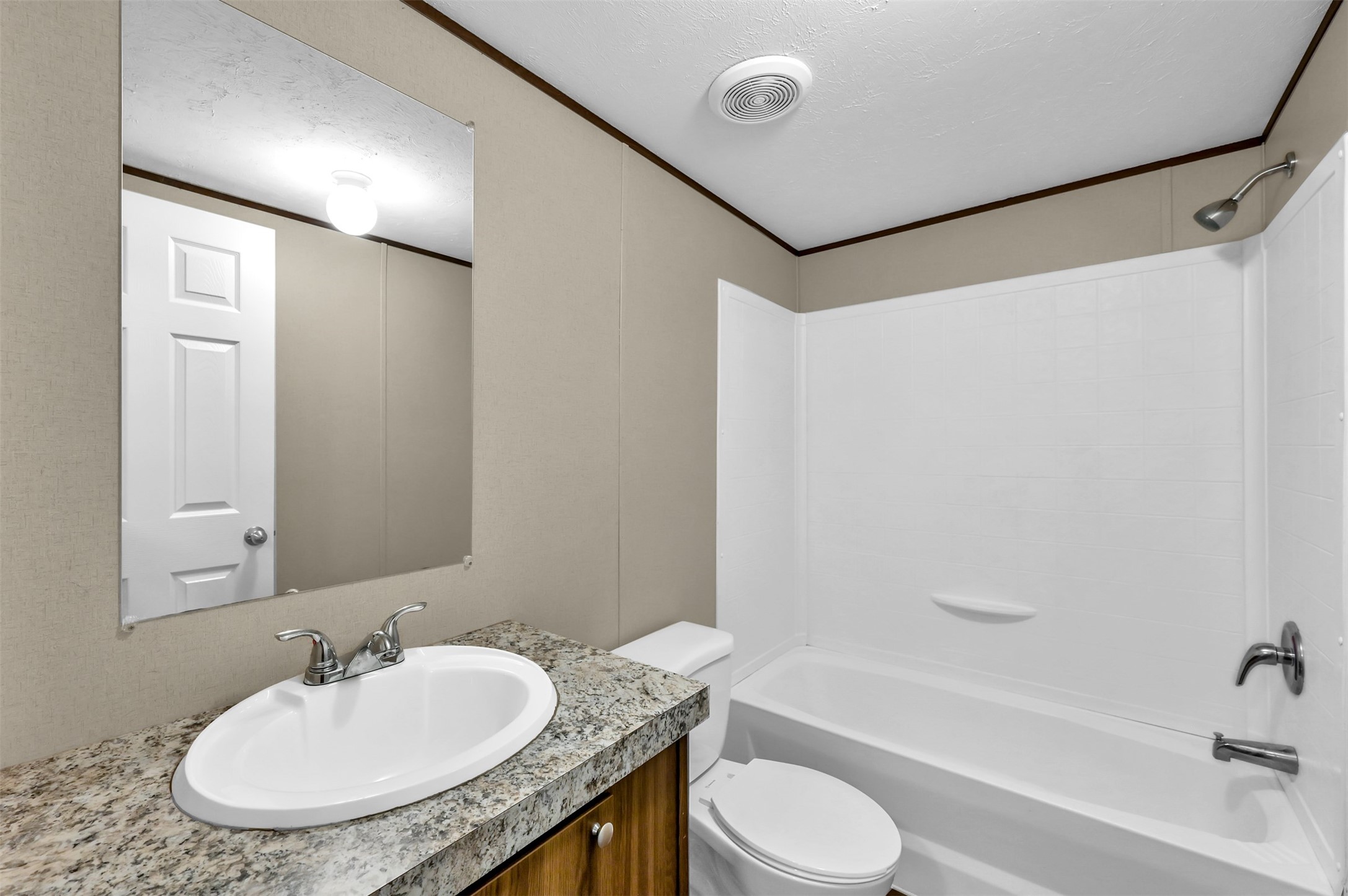 26768 A Dobbin-Huffsmith Road Magnolia, TX 77354 - Photo 22 of 29 a bathroom with a granite countertop sink toilet and shower