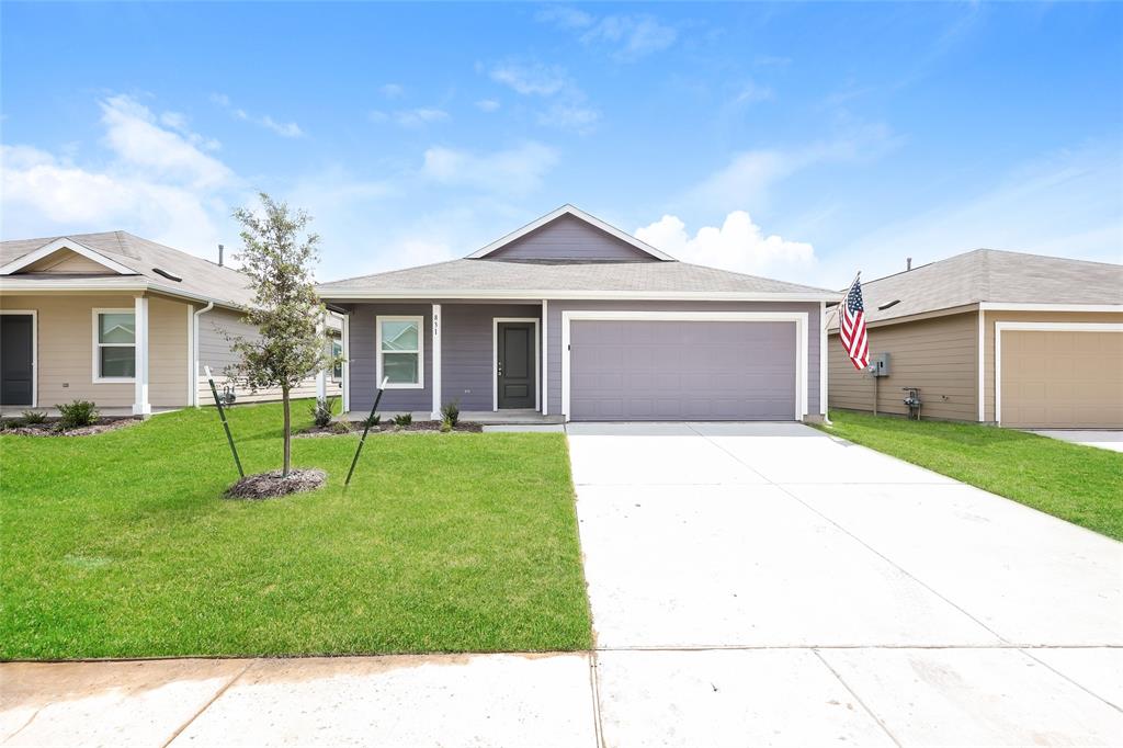 a house view with a garden space