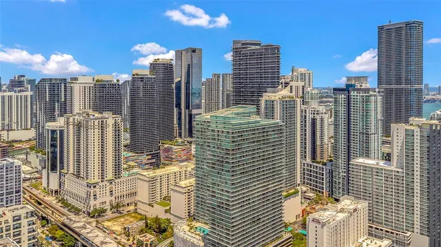 a view of a city with tall buildings
