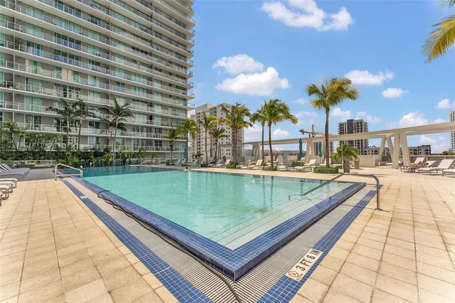 a terrace with a city view