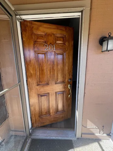 a view of front door