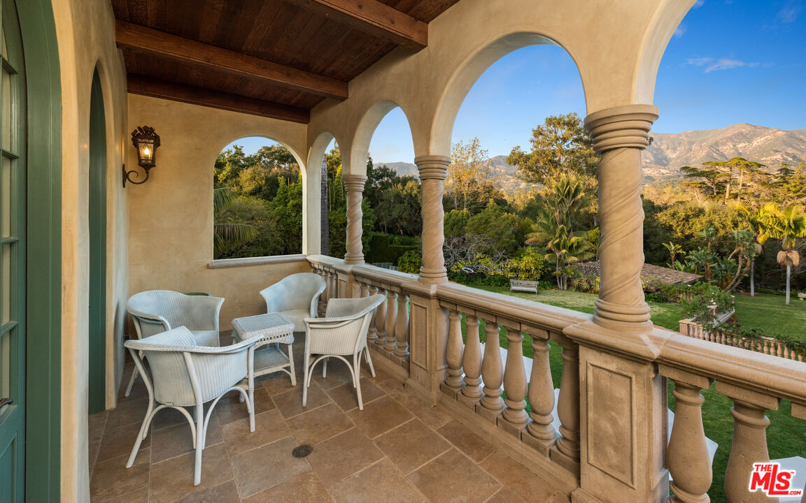 2733 Sycamore Canyon Road Montecito, CA 93108 - Photo 27 of 30 a view of a balcony with furniture and window