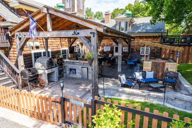 a picture of a park with a bench