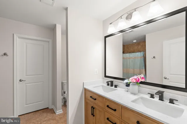 a bedroom with a bed and a closet