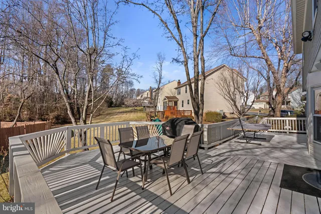 a view of a bench in a yard