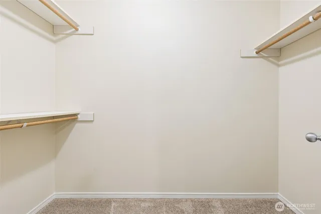 a view of small space with racks on the wall