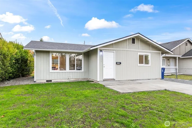a view of a backyard with a garden