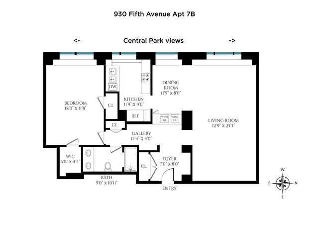 $1,995,000 | 930 5th Avenue, Unit 7B | Lenox Hill