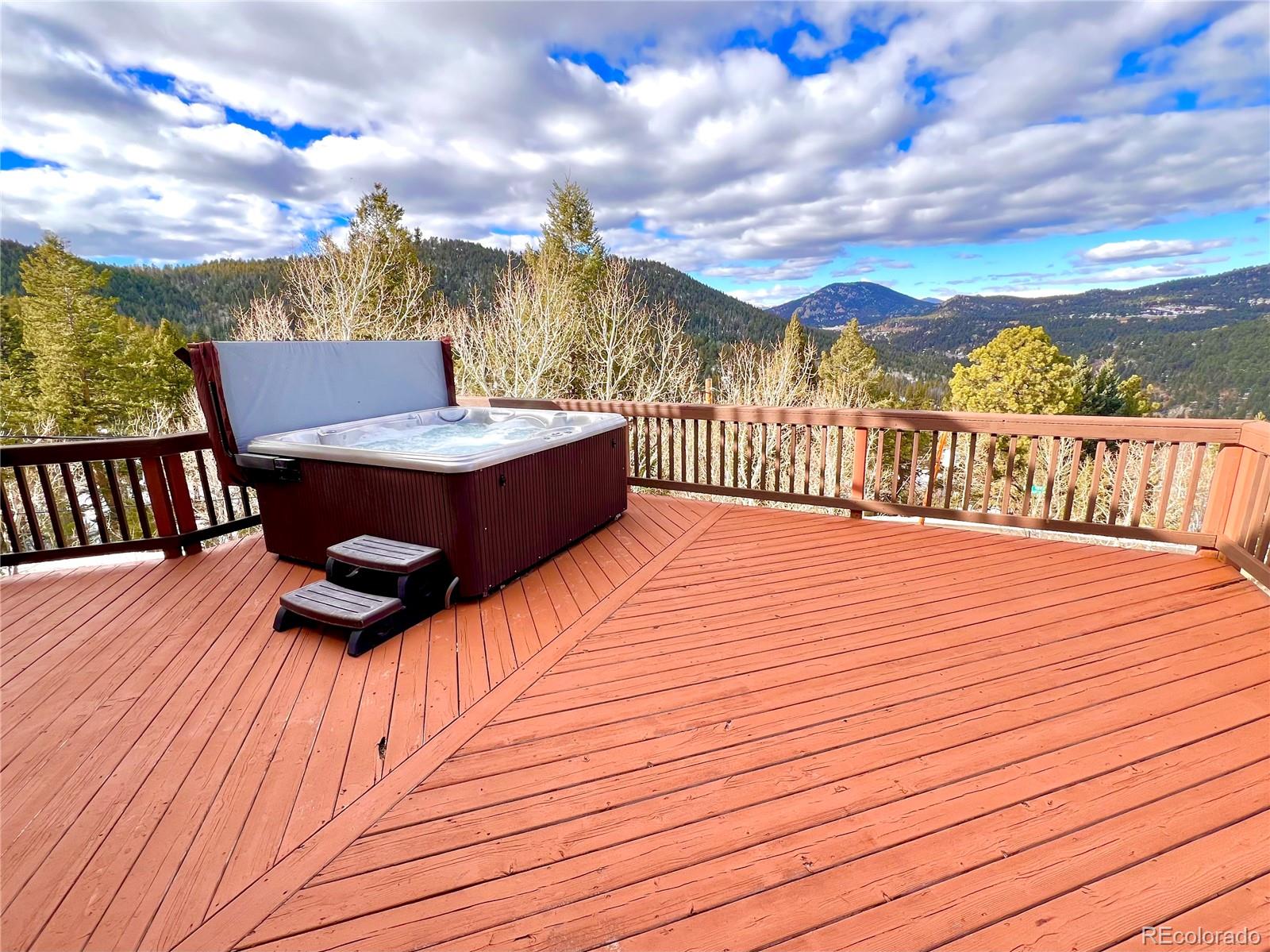 20670 Rangeview Drive Morrison, CO 80465 - Photo 30 of 39 a view of a terrace with wooden floor and city view