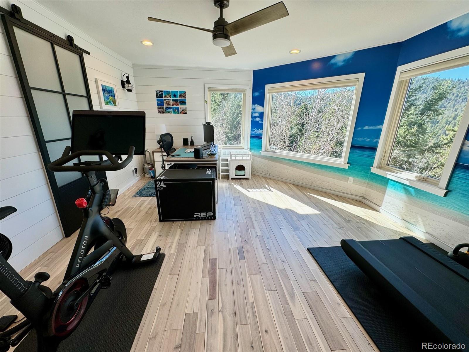 20670 Rangeview Drive Morrison, CO 80465 - Photo 9 of 39 a living room with furniture and a flat screen tv