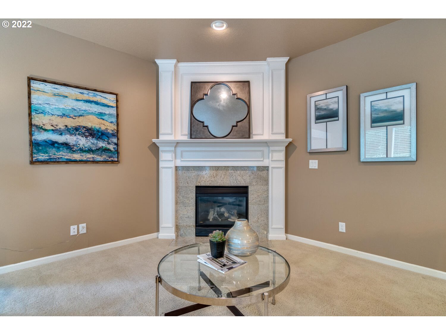 17496 Southwest 105th Avenue Tualatin, OR 97062 - Photo 9 of 28 a living room with furniture and a fireplace