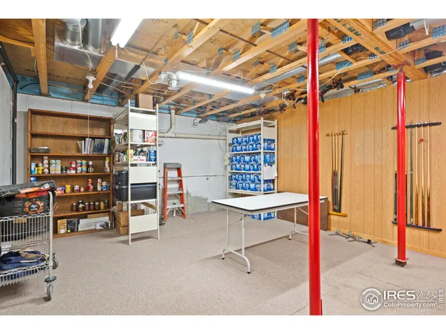 a view of a room with shelves