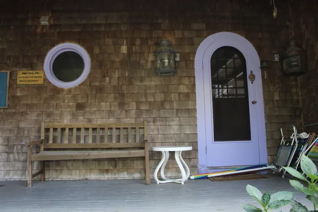 a view of park with trees